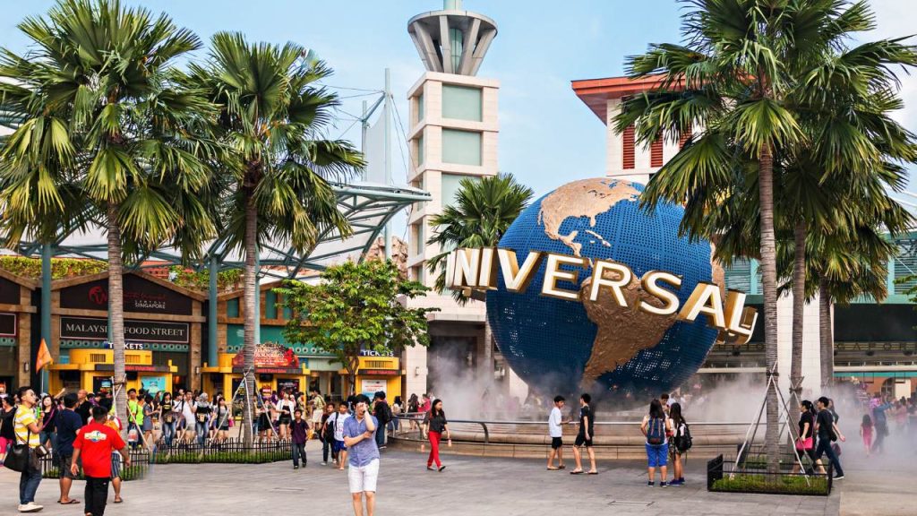 Sentosa Island is a popular resort destination known for its attractions such as Universal Studios Singapore and the S.E.A. Aquarium.